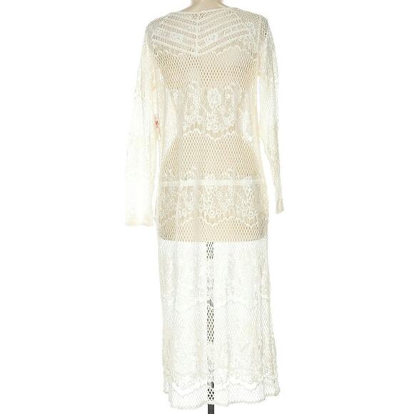 NWT Free People White Luna Lace Sheer Large Dress - Picture 3 of 10